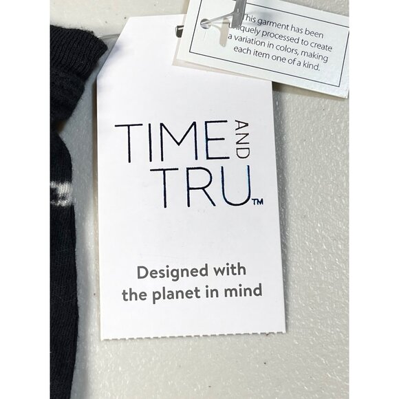 Time and Tru Womens Size M Tie-Dye Sleeveless Tank Top Black & White 100% Cotton - Picture 10 of 10